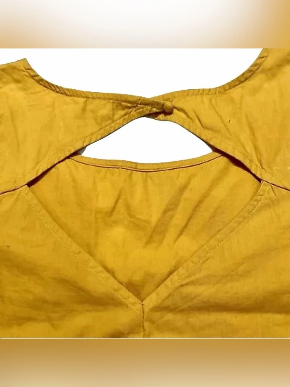 American Eagle Flutter Sleeve Crop Top Golden Yellow Size Medium Short